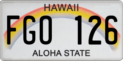HI license plate FGO126
