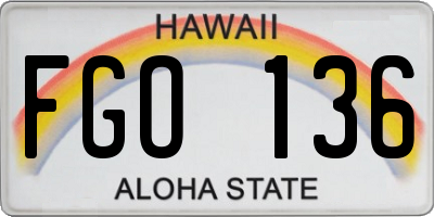 HI license plate FGO136