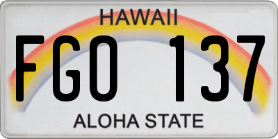 HI license plate FGO137