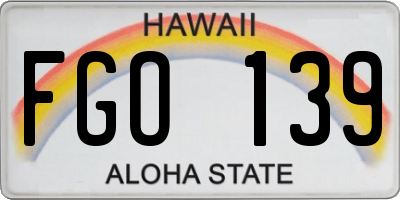 HI license plate FGO139