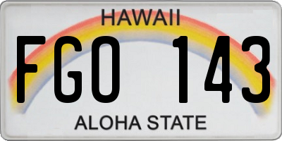 HI license plate FGO143