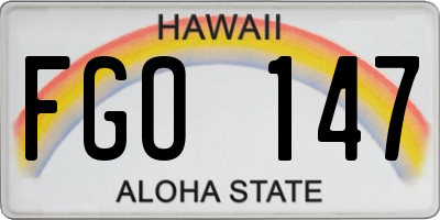 HI license plate FGO147