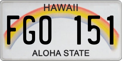 HI license plate FGO151