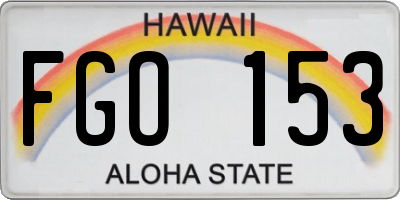 HI license plate FGO153