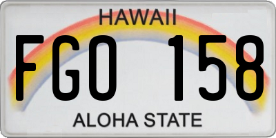 HI license plate FGO158