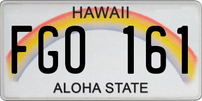 HI license plate FGO161