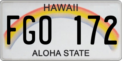 HI license plate FGO172