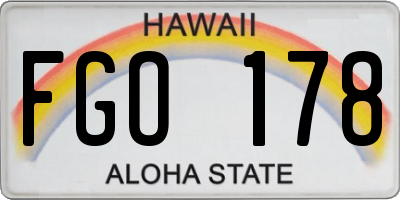 HI license plate FGO178