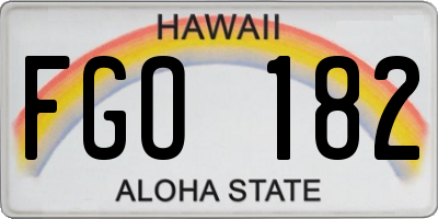 HI license plate FGO182