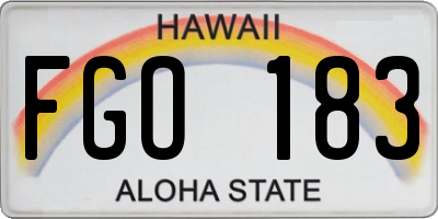 HI license plate FGO183