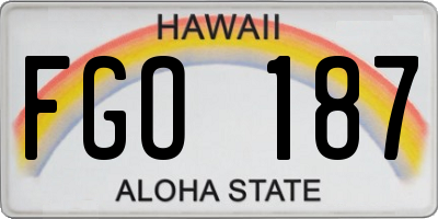 HI license plate FGO187