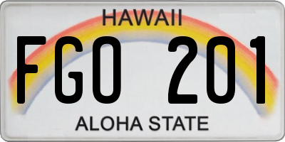 HI license plate FGO201
