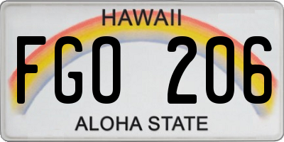 HI license plate FGO206
