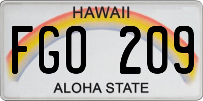 HI license plate FGO209