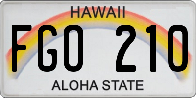 HI license plate FGO210