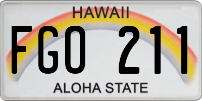 HI license plate FGO211