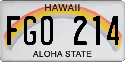 HI license plate FGO214