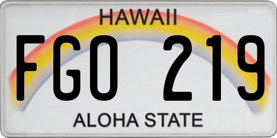 HI license plate FGO219