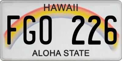HI license plate FGO226