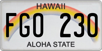 HI license plate FGO230