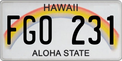 HI license plate FGO231