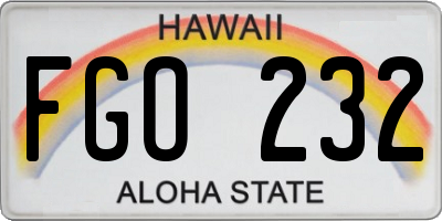HI license plate FGO232