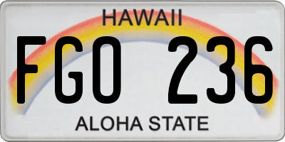 HI license plate FGO236