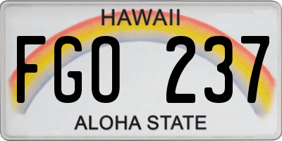 HI license plate FGO237
