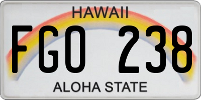 HI license plate FGO238