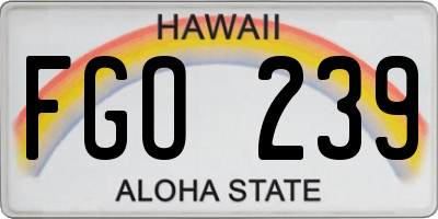 HI license plate FGO239