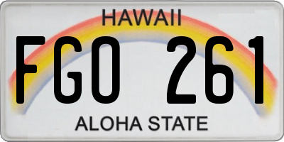HI license plate FGO261