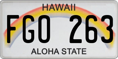 HI license plate FGO263