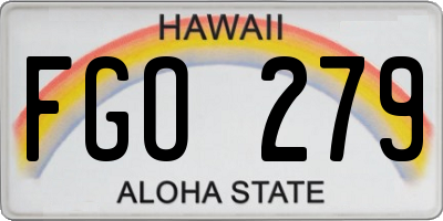HI license plate FGO279