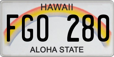 HI license plate FGO280
