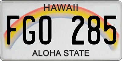 HI license plate FGO285