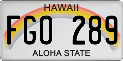 HI license plate FGO289