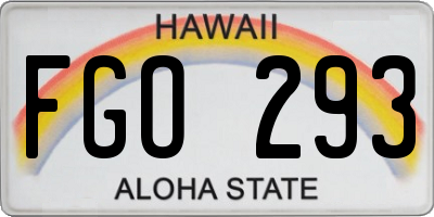 HI license plate FGO293