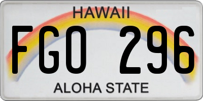 HI license plate FGO296