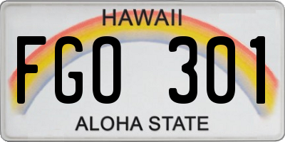 HI license plate FGO301