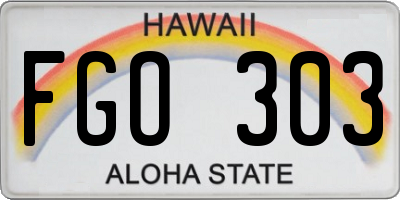 HI license plate FGO303