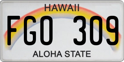 HI license plate FGO309