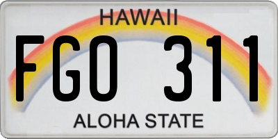 HI license plate FGO311