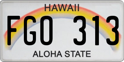 HI license plate FGO313