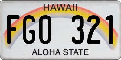 HI license plate FGO321