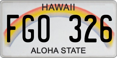 HI license plate FGO326