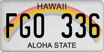HI license plate FGO336