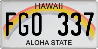HI license plate FGO337