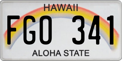 HI license plate FGO341