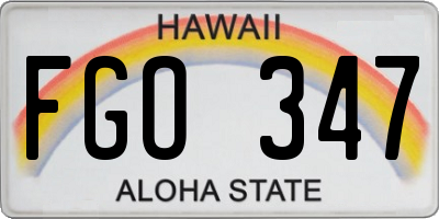 HI license plate FGO347