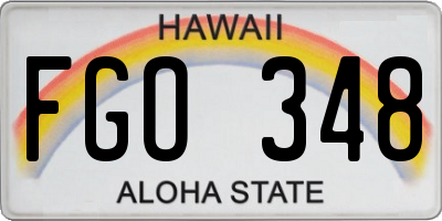 HI license plate FGO348